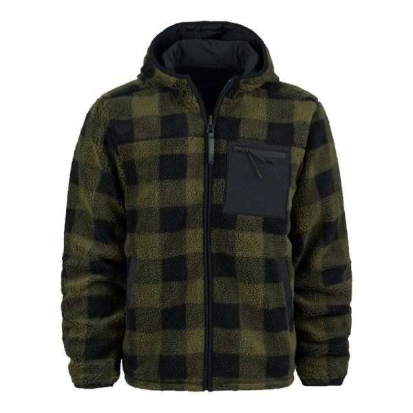 Reversible Sherpa softshell jas Zwart/ Olive